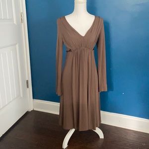 Brown silky dress